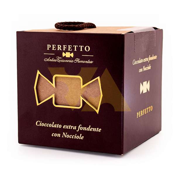 Конфеты 0138 из горького шоколада с лесным орехом PERFETTO, ANTICA TORRONERIA PIEMONTESE, 0,100 кг (карт/кор коричневый кубик)  Antica Torroneria Piemontese Италия