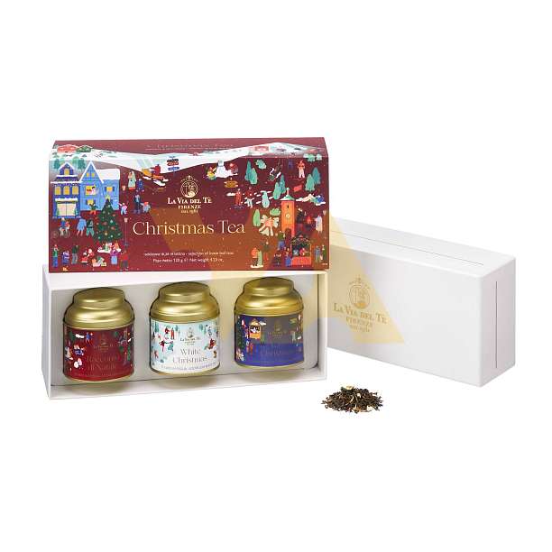 Набор трех видов чая CHRISTMAS TEA, LA VIA DEL TE, 0,120 кг (ж/б в подарочной коробке)  SNAK Италия