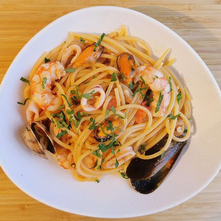Спагетти алла Маринара с морепродуктами