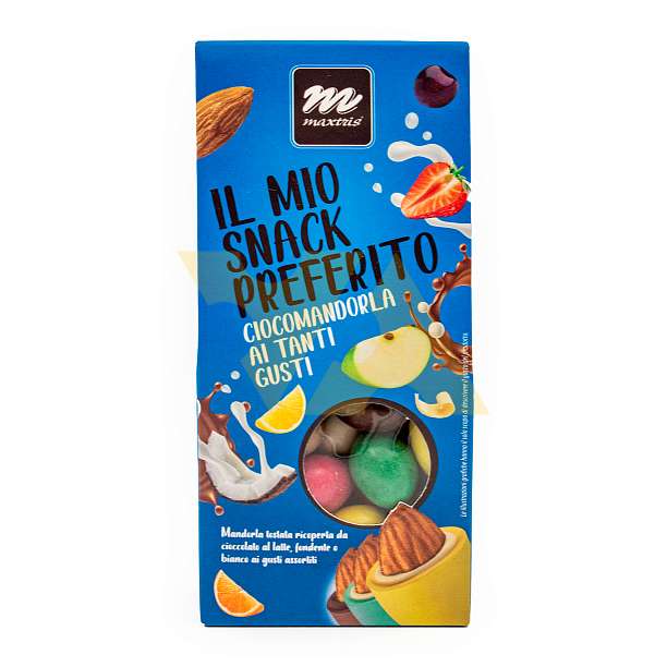 Миндаль обжаренный покрытый молочным, тёмным или белым шоколадом ассорти IL MIO SNACK PREFERITO, MAXTRIS, 0,150 кг (карт/кор)  Confetti Maxtris Италия