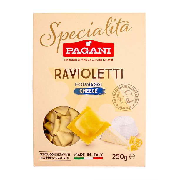 Равиолетти с сыром SPECIALITA, паста яичная фаршированная сыром, PAGANI, 0,25 кг 260 Pagani Industrie Alimentari SpA Италия