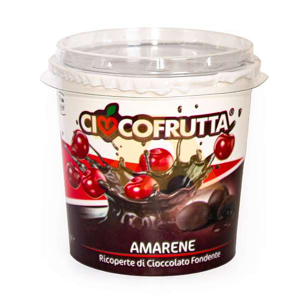 Вишня засахаренная в темном шоколаде (30%), CIOCCOFRUTTA, 0,135 кг (карт/стакан)  Ciocofrutta Италия