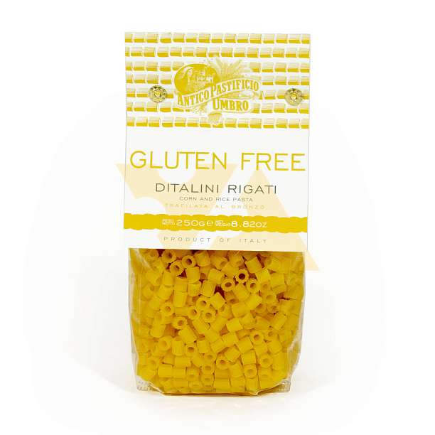 Диталини Ригати, паста из смеси кукурузной и рисовой муки без глютена, UMBRO, 0,25 кг 0.25 Antico Pastificio Umbro S.r.l. Италия