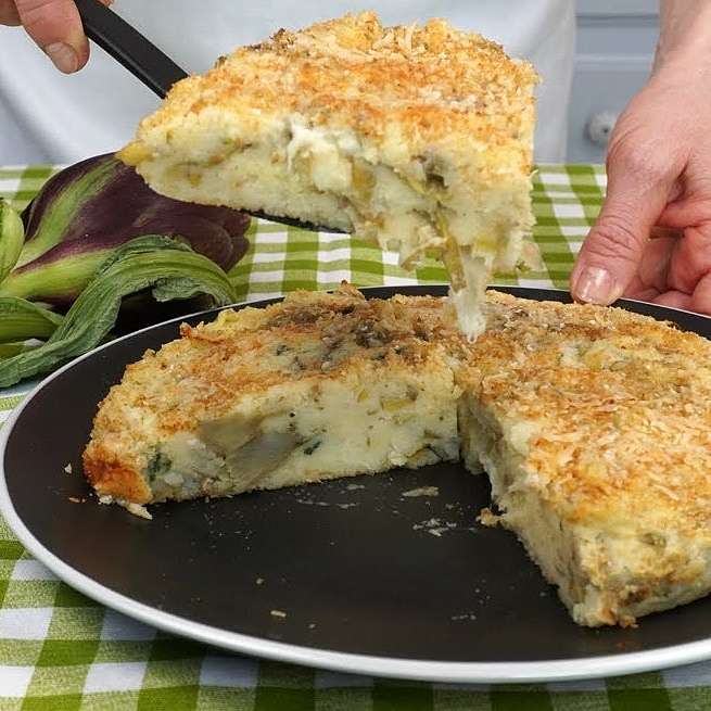 Картофельное пюре с артишоками и шпинатом