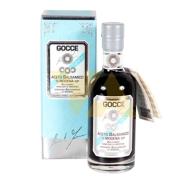 Уксус бальзамический из Модены IGP GOCCE, выдержка 6 лет, кислотность 6%, J0110, 0,250 л (голубая коробка)  Acetaia Leonardi Италия