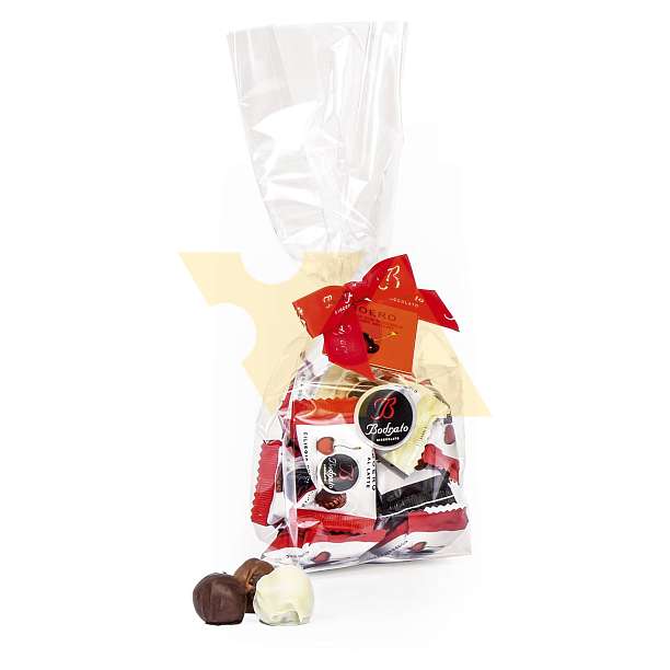 Конфеты Боеро черешня с косточкой с граппой в 3-х видах шоколада, BODRATO CIOCCOLATO, 0,150 кг (пласт/пакет)  Bodrato Cioccolato Италия