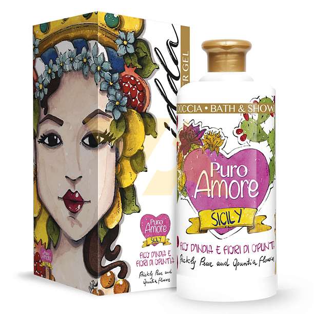 Гель для душа с кактусом Опунция и его цветками, PURO AMORE, 0,500 мл FarmaLais Италия