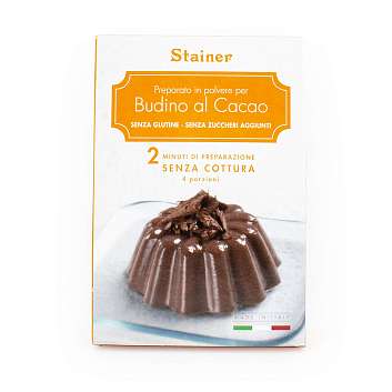 713 Основа для приготовления десерта BUDINO AL CACAO (шоколадный пудинг) без сахара, 2 минуты и 4 порции, STAINER, 0,070 кг