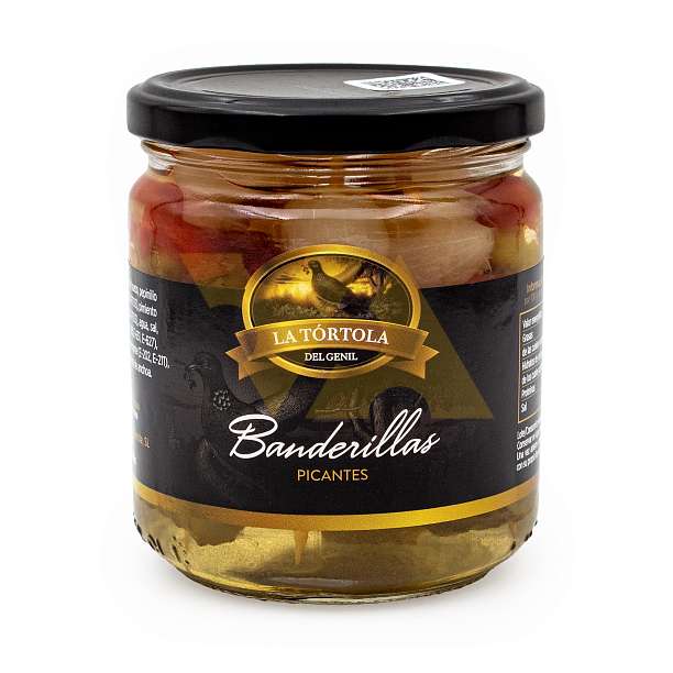 Бандерильяс, овощная острая закусочная смесь, LA TORTOLA, 0,370 кг/0,200 кг (ст/б)  LA TORTOLA Испания