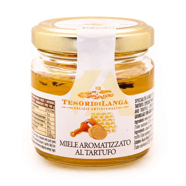 Мед акациевый со слайсами черного трюфеля, TESORI DI LANGA, 0,100 кг (ст/б)  Apicoltura Brezzo Италия