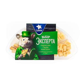 Тарелка Ассорти "Выбор эксперта" №1 (Пармезан 40%, Гауда 45%, Маасдам 45%, Мед, Хлебные палочки, Пик