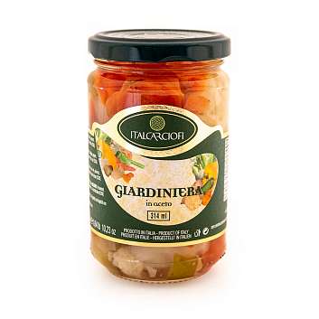 Овощная смесь Джардинера в уксусе, ITALCARCIOFI, 0,29 кг/0,314 л (ст/б)