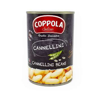 Фасоль Канеллини белая COPPOLA, 0,4 кг/0,24 кг/0,425 л (ж/б)