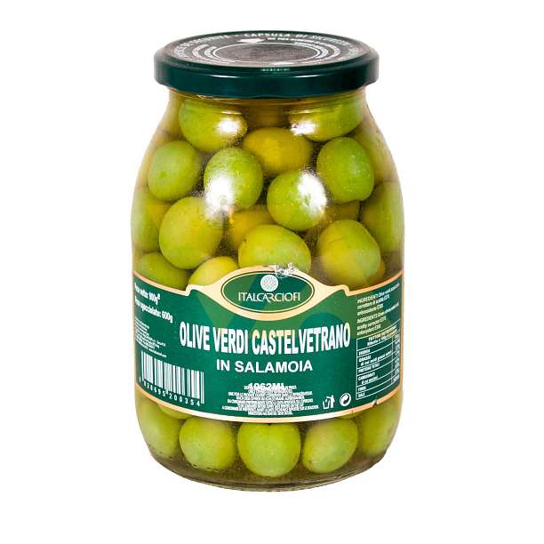 Оливки с косточкой Кастельветрано в рассоле, ITALCARCIOFI, 0,6 кг/0,9 кг/1,062 л (ст/б)  Italcarciofi S.r.L. Италия