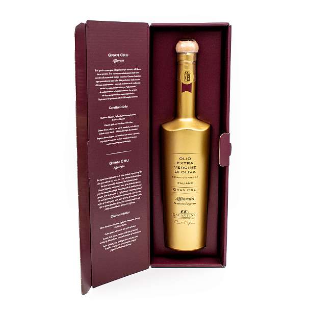 Масло оливковое первого холодного отжима GRAN CRU L'AFFIORATO, GALANTINO, 0,5 л (ст/бут в подарочной коробке)  Frantoio F.lli Galantino S.N.C. Италия