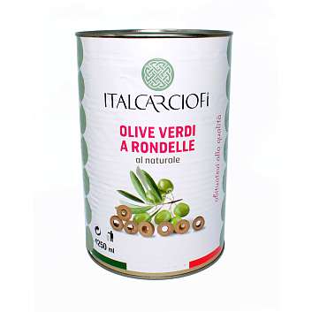 Оливки резаные кольцами в рассоле, ITALCARCIOFI, 2 кг/4,2 кг/4,25 л (ж/б)