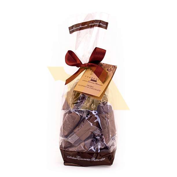 Нуга 0134 рассыпчатая с лесным орехом покрытая горьким шоколадом (конфеты), ANTICA TORRONERIA PIEMONTESE, 0,200 кг (пл/пак)  Antica Torroneria Piemontese Италия