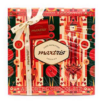 Ассорти из трех пралине в темном и молочном шоколаде, MAXTRIS, 0,500 кг (новогодняя корт/кор)