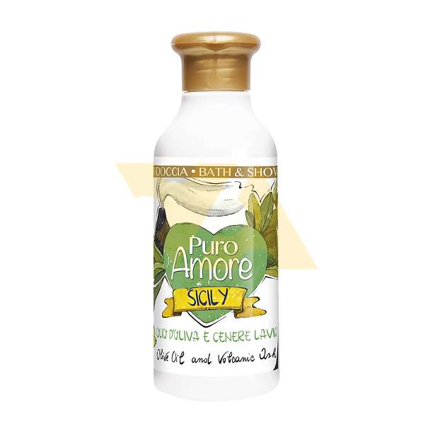 Гель для душа с оливковым маслом и вулканическим пеплом, PURO AMORE, 0,250 мл FarmaLais Италия