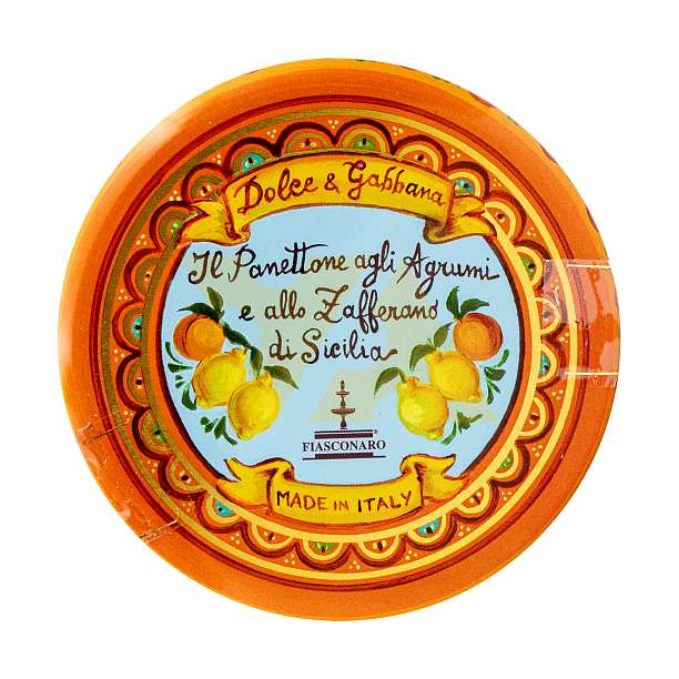 Панеттоне с сицилийским цитрусовыми цукатами и шафраном без изюма DOLCE&GABBANA, 0,100 кг (ж/б)  Fiasconaro Италия