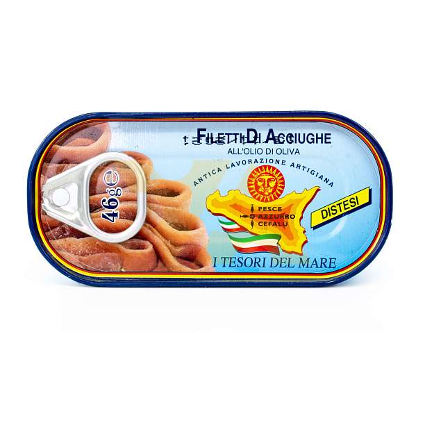 Филе анчоусов в оливковом масле, PESCE AZZURO, 0,046 кг/0,025 кг/0,05 л (ж/б) 0.046 кг. Pesce Azzuro Италия