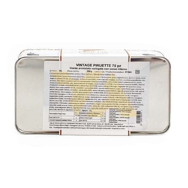 Хрустящие вафельные трубочки с внутренним слоем какао PIRUETTE, 0,350 кг (винтажная ж/б)  Bussy Италия