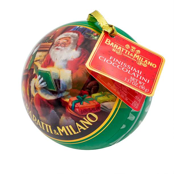 Пралине Чоколатини в Новогоднем шаре, 4791, BARATTI&MILANO, 0,090 кг (жест/кор)  Baratti & Milano Италия