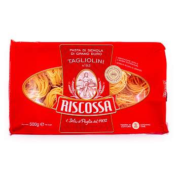 Тальолини №82, паста из твердых сортов пшеницы, RISCOSSA, 0,5 кг
