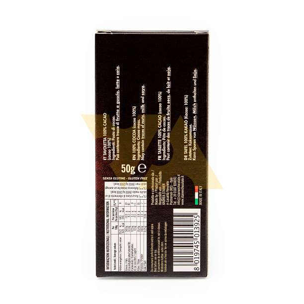 Шоколад горький "Друг сердца", 3111, 100% какао, STAINER, 0,05 кг  ANDREA STAINER Италия