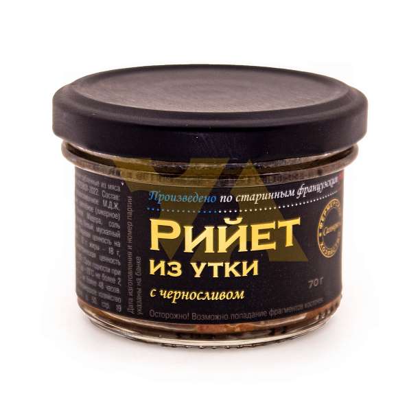 Рийет из утки с черносливом, САЛЬКОВО, 0,070 кг (ст/б)  Сальково Россия