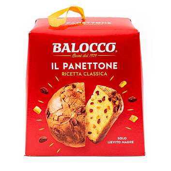 Панеттоне с изюмом и цукатами, рождественский кекс из Милана, BALOCCO, 0,500 кг (карт/кор)