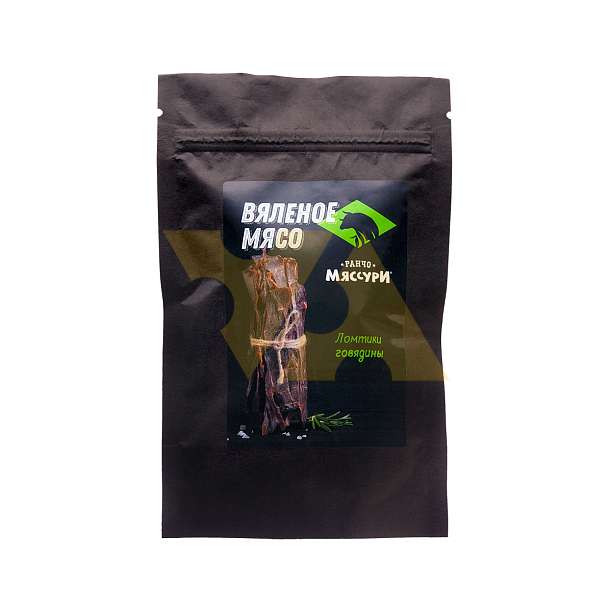 Говядина вяленая (вяленое мясо ломтики говядины), упаковка гурмэ, "Ранчо Мяссури", 0,05 кг  Ранчо Мяссури Россия