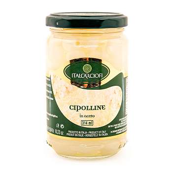 Лучок в уксусе, ITALCARCIOFI, 0,290 кг/0,314 л (ст/б)