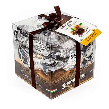 Конфеты шоколадные инжир с сердцевиной из засахаренных апельсиновых цукатов в белом шоколаде, SGAMBELLURI, 0,200 кг (пл/кубик)