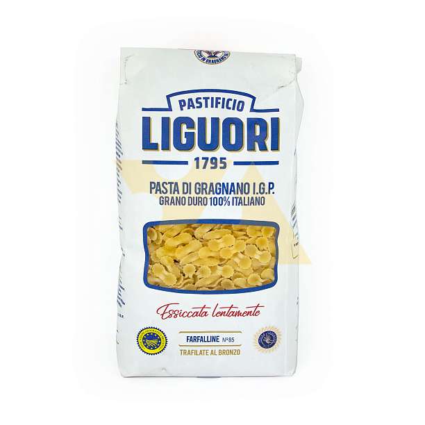 Фарфаллине №85, паста из Граньяно I.G.P. из твердых сортов пшеницы, LIGUORI, 0,5 кг (бум/упак) 0.5 кг. Liguori Pastificio Италия