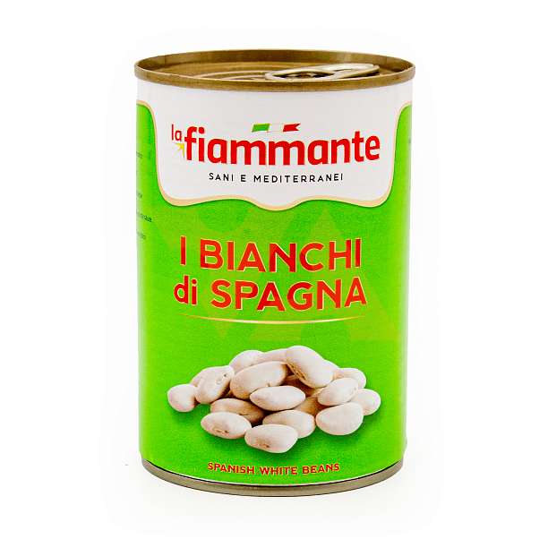 Фасоль белая испанская LA FIAMMANTE, ICAB, 0,4 кг/0,24 кг/0,425 л (ж/б)  La Fiammante Италия