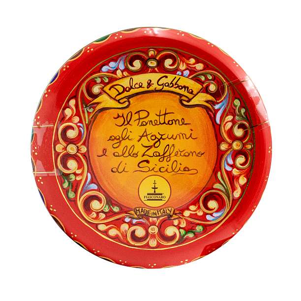 Панеттоне с сицилийским цитрусовыми цукатами и шафраном без изюма DOLCE&GABBANA, 0,100 кг (ж/б)  Fiasconaro Италия