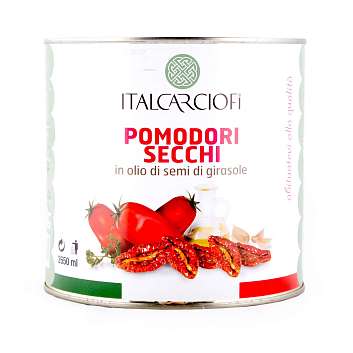 Томаты сушеные в подсолнечном масле, ITALCARCIOFI, 2,5 кг/1,2 кг/2,65 л (ж/б)