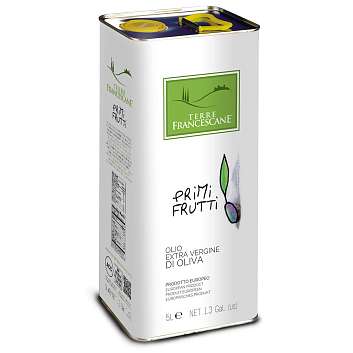 Масло оливковое первого холодного отжима PRIMI FRUTTI TERRE FRANCESCANE, CUFROL, 5 л (ж/б)