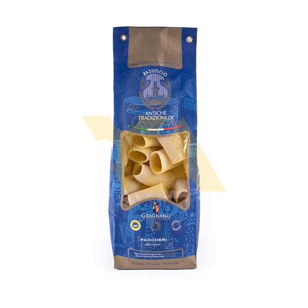 Паккери лиши, паста из твердых сортов пшеницы из Граньяно IGP, ANTICHE TRADIZIONI DI GRAGNANO, 0,5 кг (бум/уп) 0.5 кг. Antiche Tradizioni di Gragnano Италия