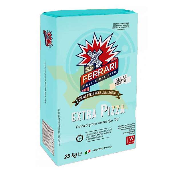 Мука из мягких сортов пшеницы для пиццы EXTRA PIZZA, с силой W муки 380/400, MOLINO FERRARI, 25 кг  MOLINO FERRARI Италия