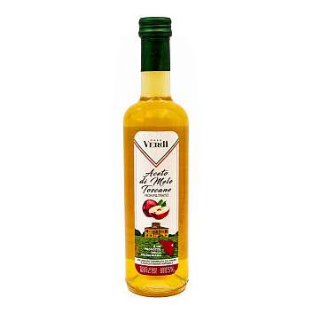 Уксус яблочный нефильтрованный Тоскана CASA VERDI, кислотность 5%, ARETINO, 0,5 л (ст/бут)