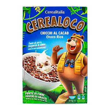 Сухой завтрак хлопья с какао CEREALOCO, CEREALITALIA, 0,375 кг (карт/кор)