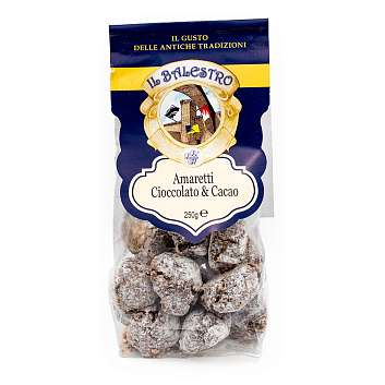 Печенье Амаретти миндальные с шоколадом и какао, IL BALESTRO, 0,250 кг (пл/пак)