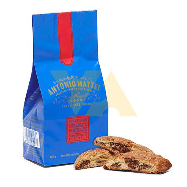 Кантуччи с темным шоколадом, печенье из Прато, ANTONIO MATTEI, 0,125 кг  Antonio Mattei Италия