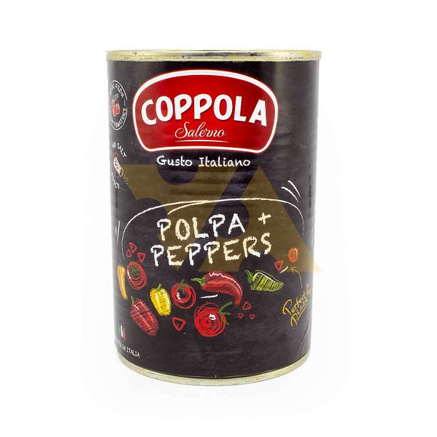 Томаты резаные Польпа с перцем COPPOLA, 0,4 кг/0,24 кг/0,425 л (ж/б) 0.4 Coppola Foods Италия