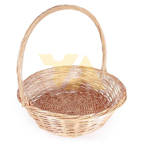 Корзина круглая 0201, размер (диаметр - 61 см, высота борта - 21 см, высота с ручкой - 55 см)