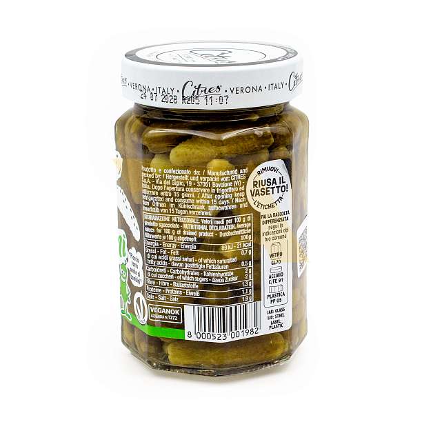 Огурцы корнишоны мини в кисло-сладком маринаде, CITRES, 0,290 кг/0,160 кг/0,319 л (ст/б)  Citres Италия