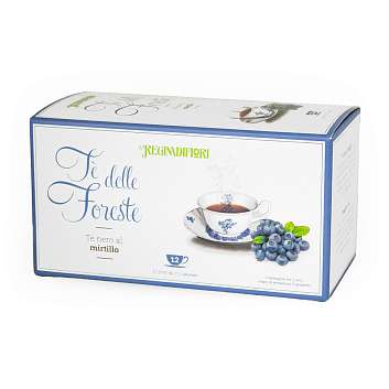 Чай черный с ароматом черники "Лесной", 12 пакетиков по 2,5 гр, REGINADIFIORI, 0,030 гр (карт/кор)