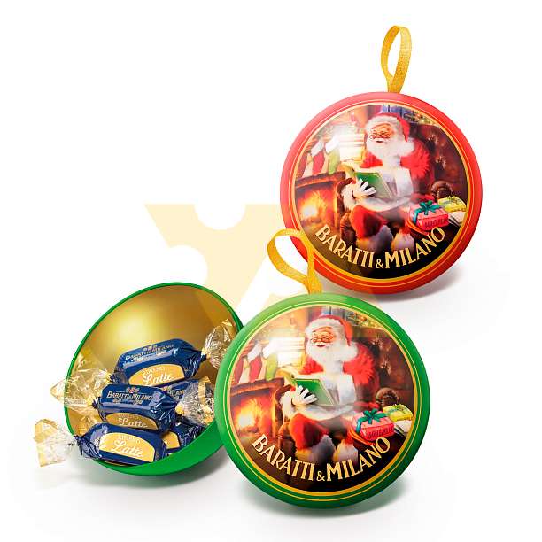 Пралине Чоколатини в Новогоднем шаре, 4791, BARATTI&MILANO, 0,090 кг (жест/кор)  Baratti & Milano Италия